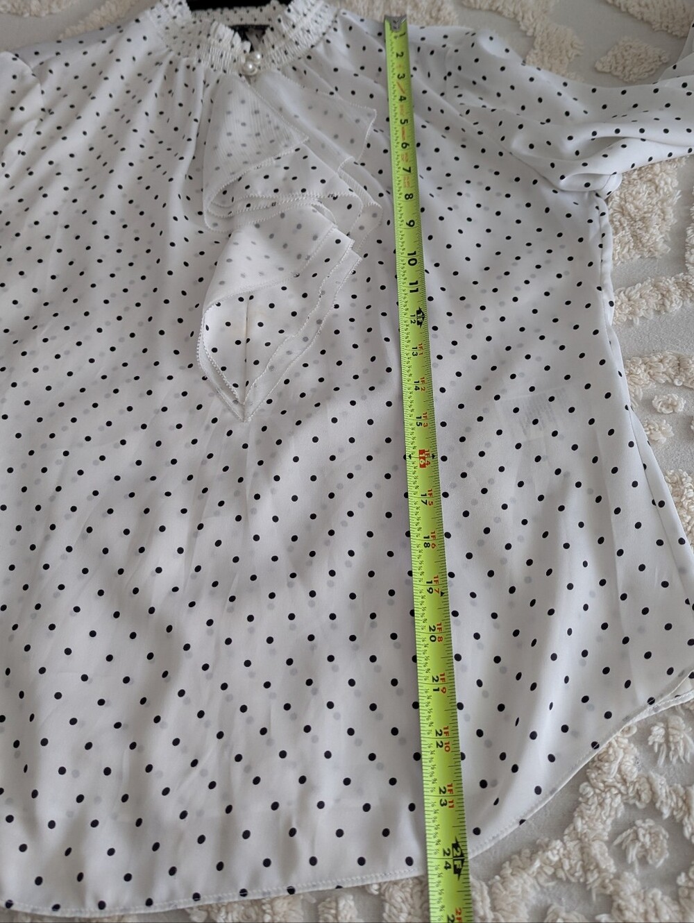 White House Black Market Office Siren Polka Dot Blouse Size 6 - Picture 9 of 10